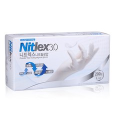 니트렉스 3.0 니트릴 장갑 L, 화이트, 대(L), 1개