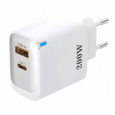 200W 초고속멀티충전기2포트 USB+PD type-c, 1개, 화이트