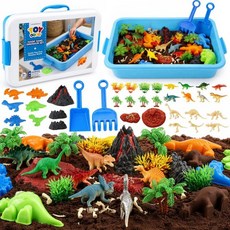 TOY Life 유니콘 감각통 2.6 입스 매직 샌드 캐슬 빌딩 샌드박스 유니콘 장난감 생일 선물 4-6-8세 소녀를 위한 파티 실내 감각 놀이 유아 학습용 장난감, Dinosaur Sensory Bins