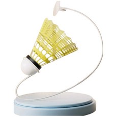 單人羽毛球訓練器 兒童成人練習器 彈力迴旋羽毛球 羽球訓練器 單打神器 發力練習器 自動迴彈羽毛球 室內親子練習, 黃色, 1個, 1個裝