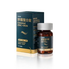 寶齡富錦 鋅鐵螯合錠 60顆/盒 補充鋅、鐵、生物素, 1個, 60顆