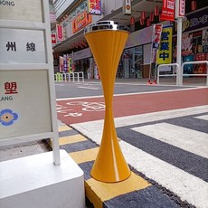 落地式衛生間灰缸立式帶蓋創意時尚電梯ktv廁所客廳灰缸, 黃色, 1個