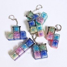 (선물완구) 불빛 키보드 딸깍이 키링 4구 1개 랜덤발송, 단일