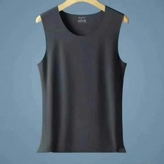 夏季男士冰絲背心男無袖T恤無痕彈力運動坎肩馬甲衣