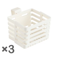 가정용 벽걸이 신축 수납바구니 냉장고 기숙사 걸이식 수경재배 화분, 3개, 화이트