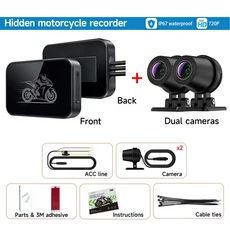 지유인 오토바이 2K HD DVR WiFi 스마트 연결 액션 카메라 레코더 전후방 방수 블랙박스, 01 702, 01 없음, 01 China Mainland