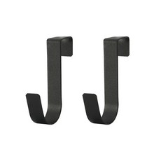 부엌 캐비닛 문 뒤에 S 자형 스테인레스 스틸 후크 다목적 구멍 욕실 스토리지 랙 키 주최자, 01 Black 2Pcs