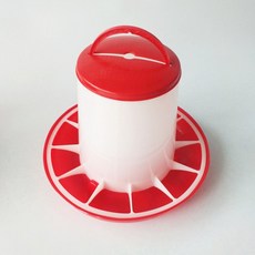 닭 모이 통 앵무새 1.5KG 병아리 반자동 사료 물통 먹이 급식 급수기 조류, 2-닭급수기-밥통1.5KG