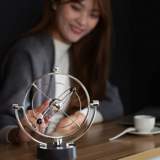 루체트리 진자운동 회전형 뉴턴의요람 밸런스볼 진자모빌 과학완구 데스크테리어 인테리어소품, 회전형진자운동