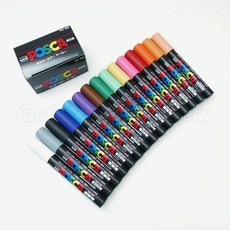 日本 UNI 三菱《POSCA 水性麥克筆》 明進文房具, 1個, 中字丸型15色組