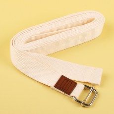 瑜伽伸展帶 瑜伽繩 艾揚格拉伸帶 瑜伽開背輔助 專業無彈力瑜伽帶, 1個, 米白色(長2.5米*寬2.5cm)大人款