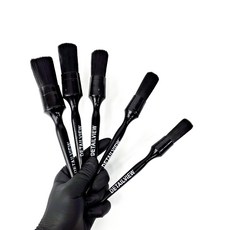 디테일뷰 디테일링 세차브러쉬 5종 세차용품 휠세척 자동차, 1개, 검정