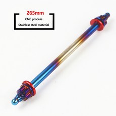 12mm 오토바이 스윙암 프론트 액슬 키트 304 스테인리스 스틸 골드 티타늄 - 30mm 육각 헤드 및 씰 포함 전기 자전거 모페드 커스텀 B용, [16] blue 265mm