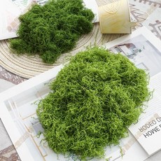 可水洗仿真絲狀苔蘚深綠淺綠人造苔蘚微景觀佈置擺件仿生草皮假青苔DIY盆景盆栽鋪面造景室內裝飾, 深綠色,100克, 1個