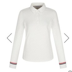 핑 여성 자가드 카라긴팔 티셔츠 121D4TO351 WHYS