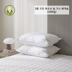 3중 구조 소로나 구스다운 베개솜, 1개, 화이트