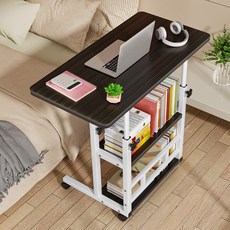 Kipnos 높이조절 이동식 3단 이동식침대테이블 사이드테이블 쇼파테이블 보조테이블 쇼파사이드테이블 미니테이블 티테이블 커피테이블, 블랙