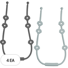 아이벨류 실리콘 멀티 스트랩 홀더 2종 세트, 노꼭지, 4세트, 다크그레이 + 클라우드