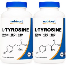 nutricost 酪胺酸無麩質膠囊 500mg, 180顆, 2罐