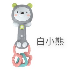 幼齒小舖寶寶安撫搖鈴 聲光音樂, 1個, 2F_白小熊(手搖鈴)