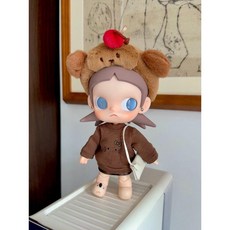 팝마트 지거 Zsiga 인형옷 BJD 1/8 액션 피규어 인형 20cm 브라운셔츠 레오파드 스커트 머리띠 안경 가방 세트 인형의상, 브라운셔츠+레오파드 스커트+머리띠+가방 세트