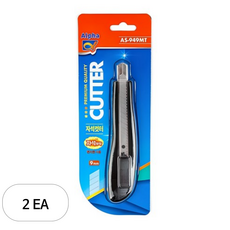 알파 자석 컷터칼 9mm AS-949MT, 블랙, 2개