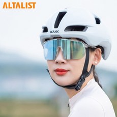 알타리스트 카쿠 변색미러 자전거 고글 선글라스, 11. 화이트 / 블루 (115), 1개