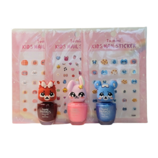 Tomini Friends 水性美甲, 狐狸+兔子+倉鼠+3個指甲貼, 1套
