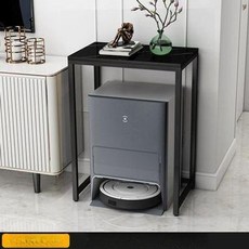 로봇 청소기 거치대 선반 침실 서랍장 틈새 협탁 캐비닛 등급 철제 베란다, 50x40x80 블랙 프레임 + 블랙