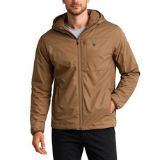 Spyder 남성용 윈드브레이커 재킷 - 경량 단열 방수 액티브 집업 후드 남성용 Polar 스몰 175756, 회갈색
