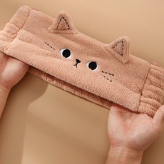 톰스타일 귀여운 고양이 세수 세안 머리띠 밴드, 1개, 핑크