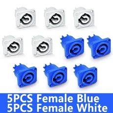 10개 파워콘 XLR 커넥터 20A 전원 플러그 소켓 NAC3FCA NAC3MPA 3핀 수 어댑터 파란색 흰색, 05 Female 5pairs