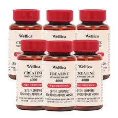 웰리카 프리미엄 크레아틴 모노하이드레이트 4000, 6개, 120정