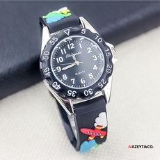 韓版兒童卡通飛機夜光手錶3D小學生幼兒園學習時間禮物腕錶