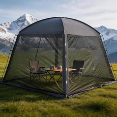 6-8 Person Mesh Tent – Extra Large 9.84ftx9.84ftx6.89ft Mosquito Proof Screen Shelter with Silver-, Black