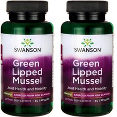 Swanson 斯旺森 紐西蘭綠唇貽貝膠囊 500mg, 60顆, 2罐