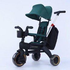 접이식 세발 자전거 유모차 휴대용, 1개, 그린 하이 매치 (행잉 백 + 소프트 백)