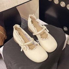Cwadun 여성 프랑스식 심플하고 가벼운 메리 제인 신발