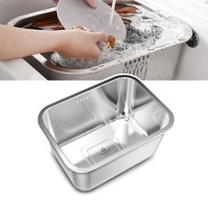바겐슈타이거 깊고 넓은 사각볼 10L 설거지통 주방용품 볼 사각볼 다라이 주방용사각볼 설거지통 설겆이통 스텐설거지통 스텐설겆이통 스테인레스설거지통 스테인레스설겆이통+글로벌커머스랩벌, 빠른배송