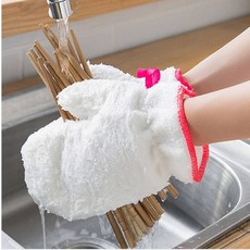 찌든때 제거용 주방 설거지 극세사 수세미장갑 기름때 세척 고무장갑