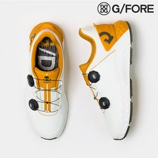 G/FORE G/DRIVE男鞋 雙旋鈕 無釘高爾夫球鞋 (24EF32TW-SNOW 白黃), 1個, US 10 (27cm)