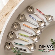 이태리 네바 316 스텐 미니 국자 고급 명품 국자 서빙스푼, 1개, 라이트블루