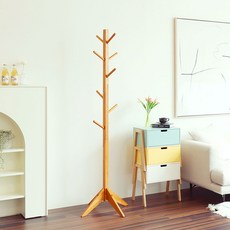 4MERIT 木頭方形衣帽架, 棕色