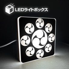 日本戰國家紋家徽LED燈箱，多款武將家紋可選，10公分方形設計, 長尾氏