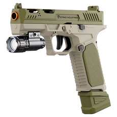 STRIKE INDUSTRIES SIG17 軟彈槍 機械連發拋殼玩具, 1個, K002軍綠色 戰術槍燈版SIG17, 軍綠色