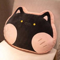 卡通小動物抱枕被, 黑貓咪 現貨✨,抱枕40cm（無毯子）