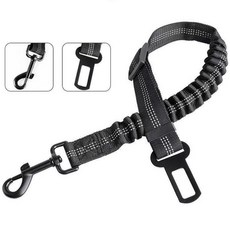 애완동물 차량 리쉬 강아지 여행 필수품 뒷좌석 의자 견인 로프 조절, 1개, 1. 검정 버클 연장형 60-108cm