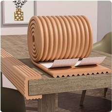 충격방지 벽가드 체육관 침대옆 코너 벽면 기둥 스폰지 무타공 모서리, 목재색 15cm 1cm