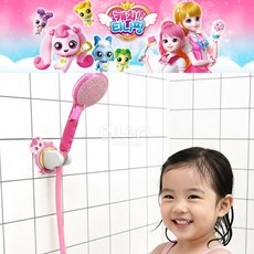 유유 프린세스 캐치티니핑 강력부착 샤워걸이 샤워기 조정 고정 목욕놀이 캐릭터 여아 유아 어린이, 1개, 핑크