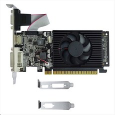 GT210 1GB DDR3 64Bit 그래픽 카드 PCIE 2.0 40nm GPU HDMI 호환 + VGA + DVI 데스크탑 비디오 카드(2피스 배플 포함), 검은색
